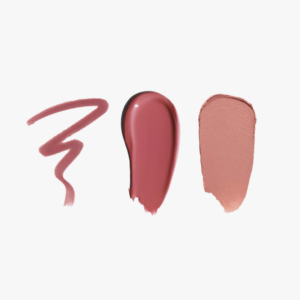 Dusty Rose / Dusty Rose / Kiss | Pucker Up Lip Trio Swatch